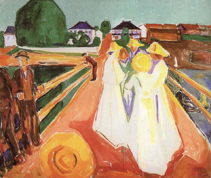 Edvard Munch Gentlewoman on the Bridge oil painting image